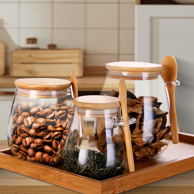 Coffee Tea And Sugar Canister Set - Szklany słoik o pojemności 34 uncji