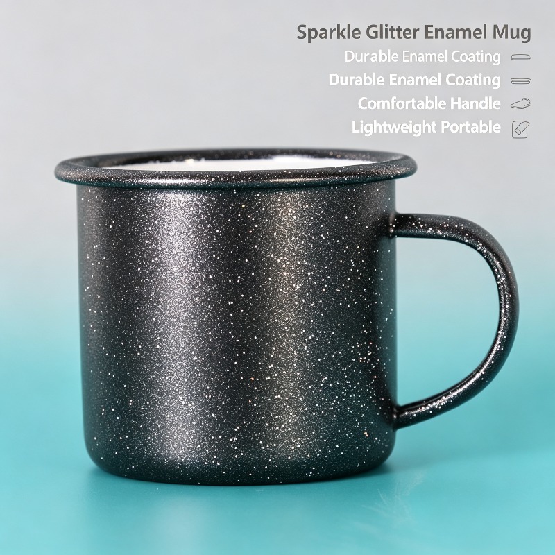 Coffee Tea Uses - Kubek emaliowany w stylu vintage z