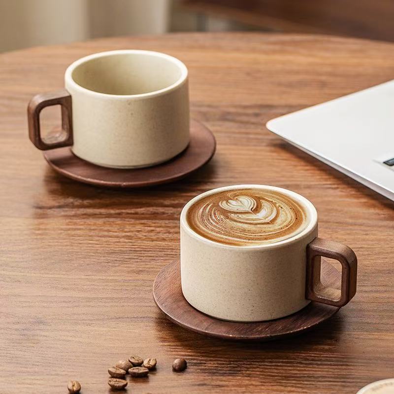Coffee Tea Uses - Retro ceramiczny zestaw filiżanek do kawy