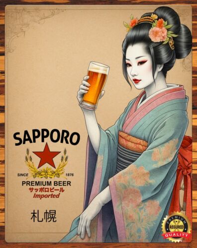 Coffee Tea Poster - Japonia - Geisha - Sapporo Piwo