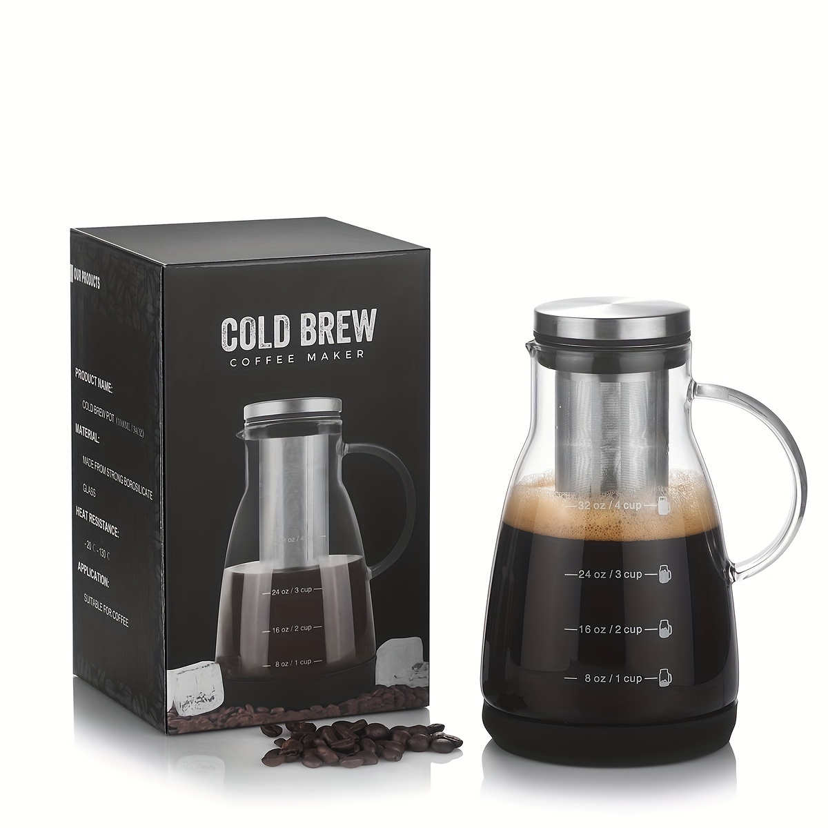 Coffee And Tea Glass - Klasyczny szklany dzbanek do kawy Cold