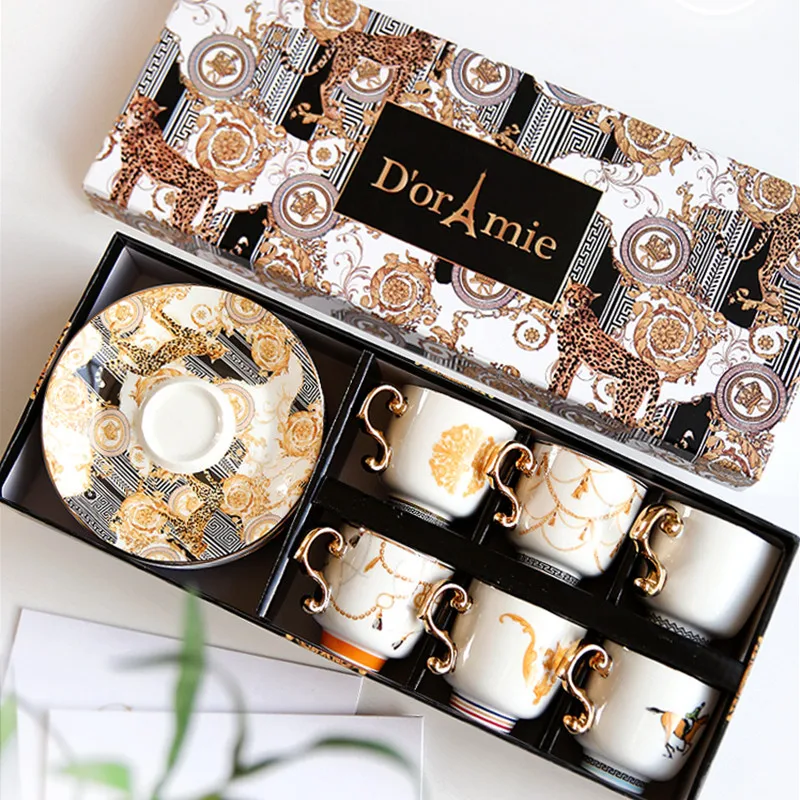 Coffee Tea Drawer Organizer - Zestaw 6 filiżanek i spodków do