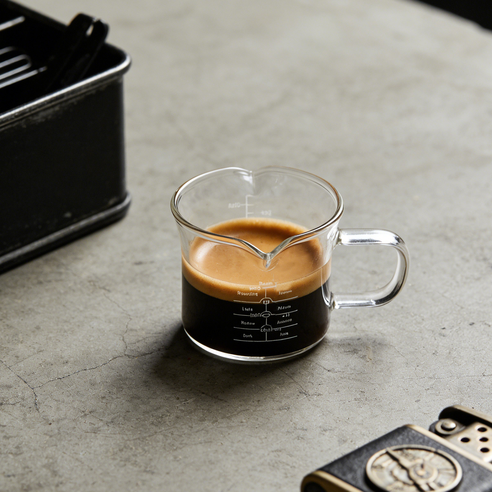 Coffee And Tea Glass - Szklany kubek do odmierzania z podwójnym