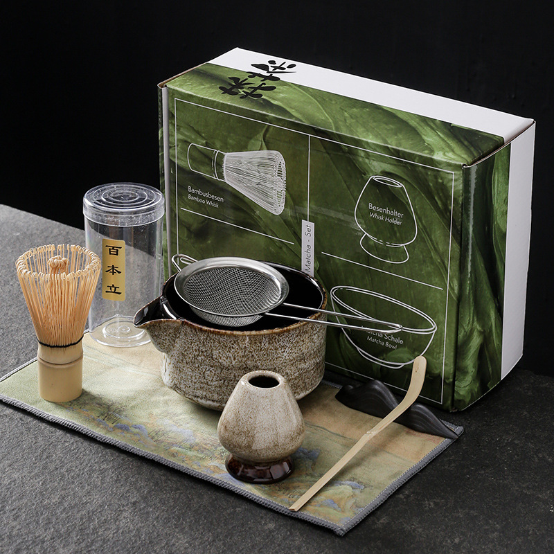 Matcha Whisk Set - 7szt 4szt Japoński zestaw Matcha Ręcznie