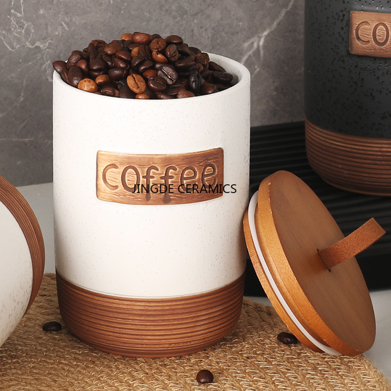 1szt Ceramiczny szczelny słoik – Coffee Tea And Sugar Canister Set recenzja i cena