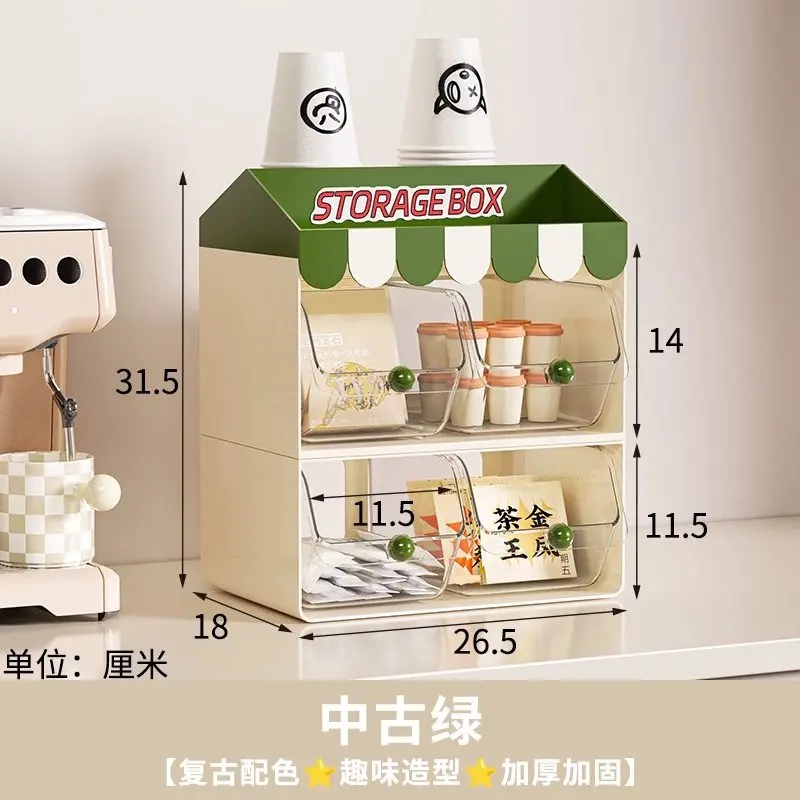 1 szt. dwuwarstwowy stojak na  – Coffee Tea Drawer Organizer recenzja i cena