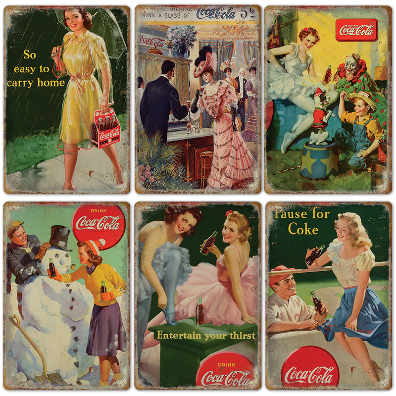 Vintage Cola Logo metalowy pla – Coffee Tea Poster recenzja i cena