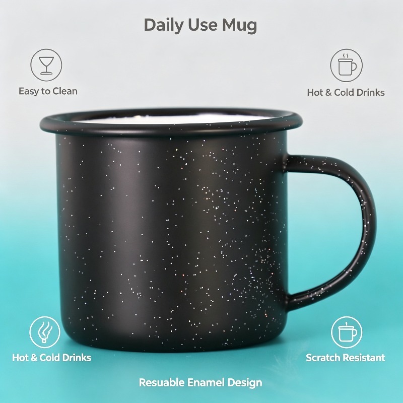 Kubek emaliowany w stylu vinta – Coffee Tea Uses recenzja i cena