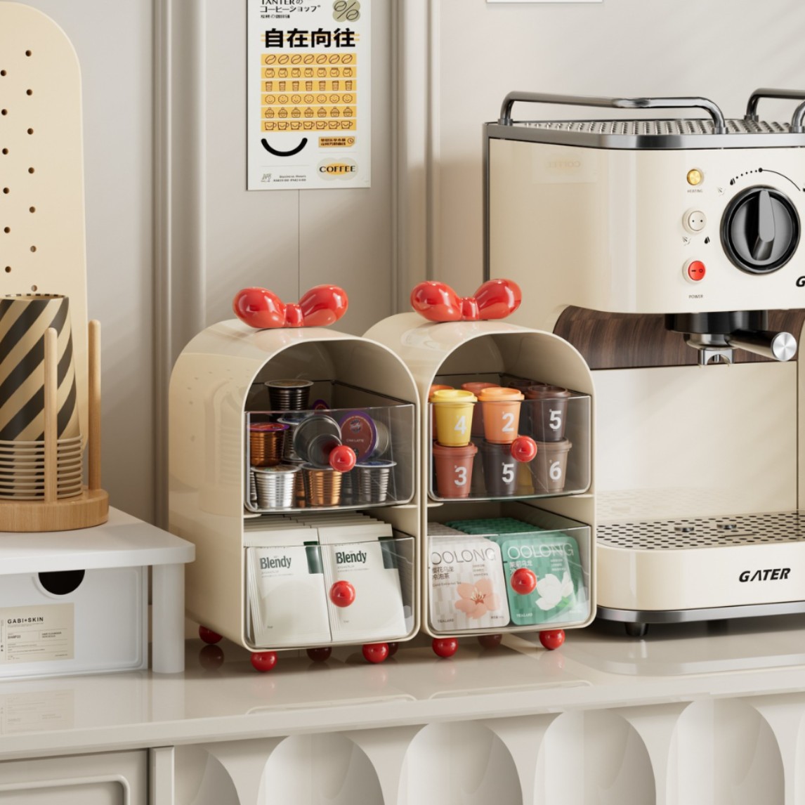 Organizer na kapsułki do kawy, – Coffee Tea Drawer Organizer recenzja i cena