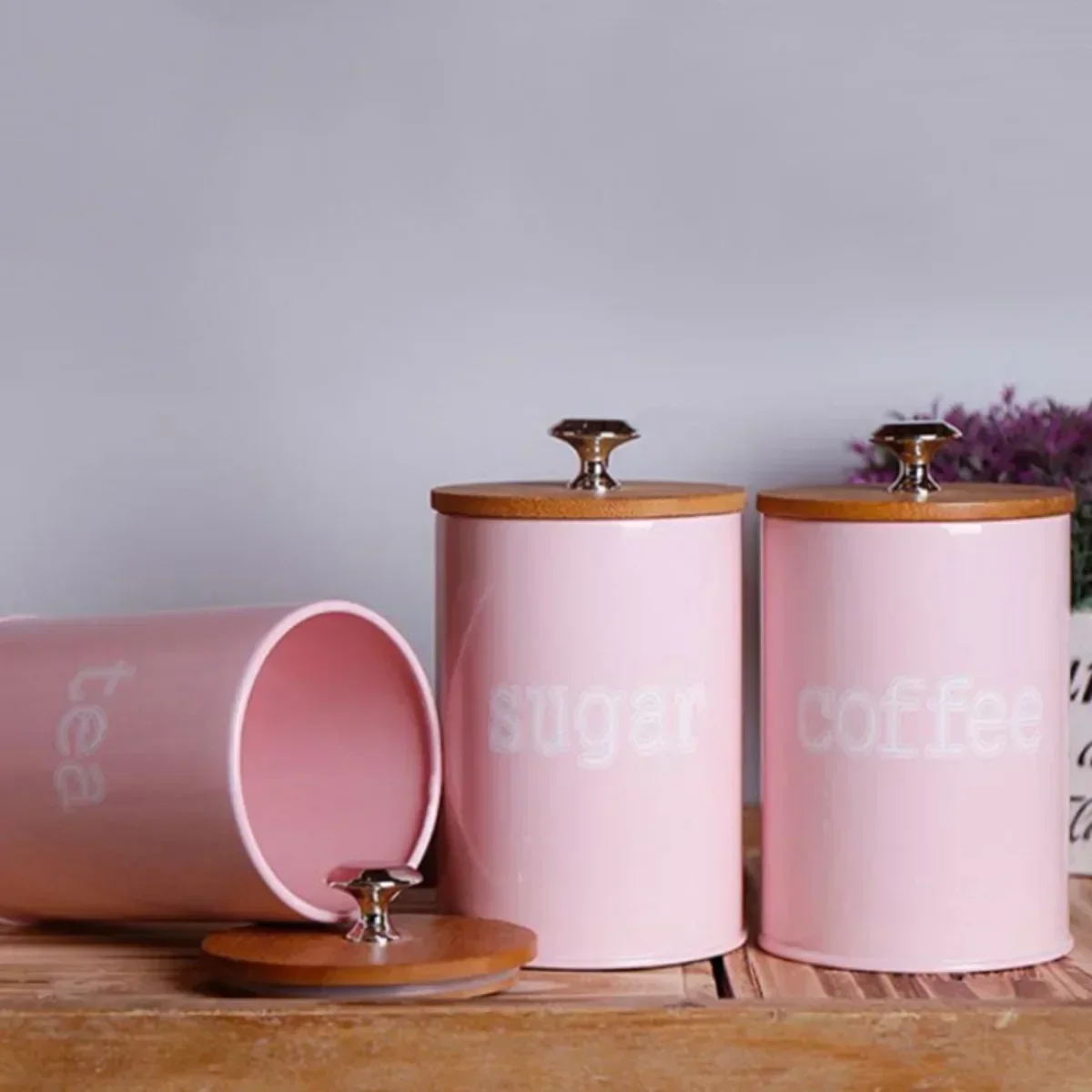 3 sztuki / zestaw do przechowy – Coffee Tea And Sugar Canister Set recenzja i cena